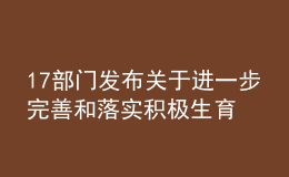 17部门发布关于进一步完善和落实积极生育支持措施的指导意见