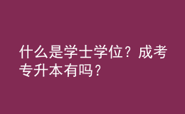 什么是学士学位？成考专升本有吗？