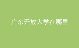 广东开放大学在哪里