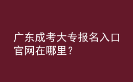 广东成考大专报名入口官网在哪里？