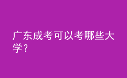 广东成考可以考哪些大学？