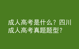 成人高考是什么？四川成人高考真题题型？