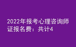 2022年报考心理咨询师证报名费：共计460元/人