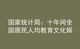 国家统计局：十年间全国居民人均教育文化娱乐支出增长106.0%