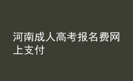 河南成人高考报名费网上支付