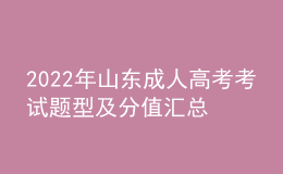 2022年山东成人高考考试题型及分值汇总