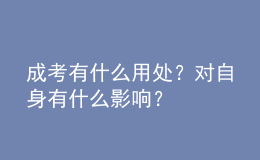 成考有什么用处？对自身有什么影响？