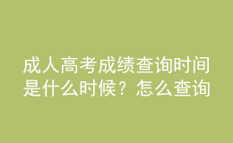 成人高考成绩查询时间是什么时候？怎么查询成人高考是否被录取？