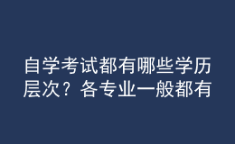 自学考试都有哪些学历层次？各专业一般都有多少门课程？