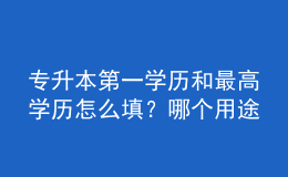 专升本第一学历和最高学历怎么填？哪个用途更大？ 