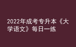 2022年成考专升本《大学语文》每日一练试题12月06日