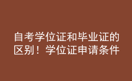 自考学位证和毕业证的区别！学位证申请条件是什么？ 