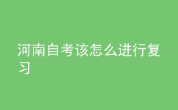 河南自考该怎么进行复习