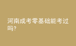 河南成考零基础能考过吗?