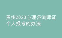 贵州2023心理咨询师证个人报考的办法 具体考报流程