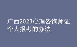 广西2023心理咨询师证个人报考的办法 具体考报流程