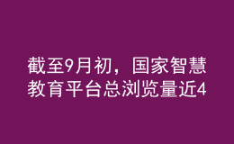 截至9月初，国家智慧教育平台总浏览量近40亿次，总访客量约6亿人次