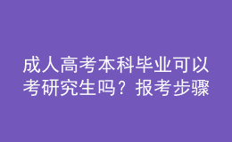 成人高考本科毕业可以考研究生吗？报考步骤？