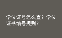 学位证号怎么查？学位证书编号规则？ 