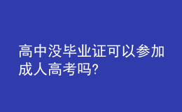 高中没毕业证可以参加成人高考吗?