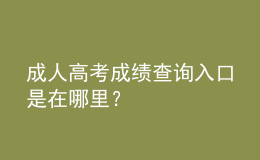 成人高考成绩查询入口是在哪里？