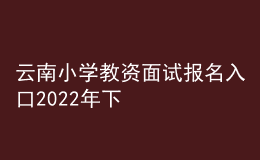 云南小学教资面试报名入口2022年下