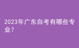 2023年广东自考有哪些专业？ 