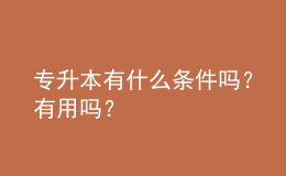 专升本有什么条件吗？有用吗？ 