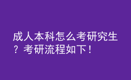 成人本科怎么考研究生？考研流程如下！