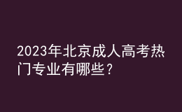 2023年北京成人高考热门专业有哪些？