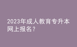 2023年成人教育专升本网上报名？