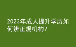 2023年成人提升学历如何辨正规机构？