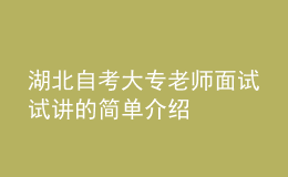 湖北自考大专老师面试试讲的简单介绍