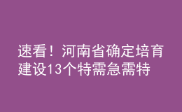 速看！河南省确定培育建设13个特需急需特色骨干学科（群）