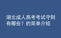 湖北成人高考考试守则有哪些？的简单介绍