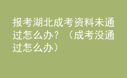 报考湖北成考资料未通过怎么办？（成考没通过怎么办）