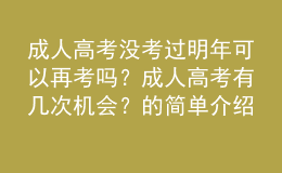 成人高考没考过明年可以再考吗？成人高考有几次机会？的简单介绍