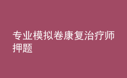 专业模拟卷康复治疗师押题