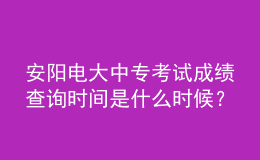 安阳电大中专考试成绩查询时间是什么时候？