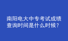 南阳电大中专考试成绩查询时间是什么时候？