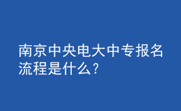 南京中央电大中专报名流程是什么？