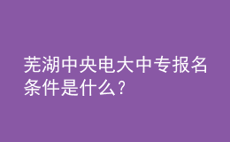芜湖中央电大中专报名条件是什么？