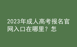 2023年成人高考报名官网入口在哪里？怎么报考？