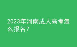 2023年河南成人高考怎么报名？