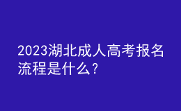 2023湖北成人高考报名流程是什么？