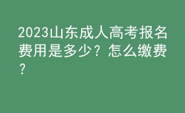 2023山东成人高考报名费用是多少？怎么缴费？