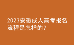 2023安徽成人高考报名流程是怎样的？