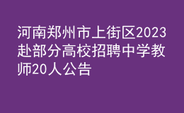 河南郑州市上街区2023赴部分高校招聘中学教师20人公告
