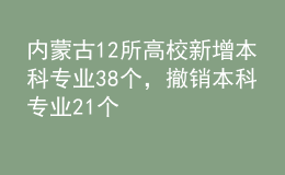 内蒙古12所高校新增本科专业38个，撤销本科专业21个