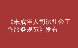 《未成年人司法社会工作服务规范》发布